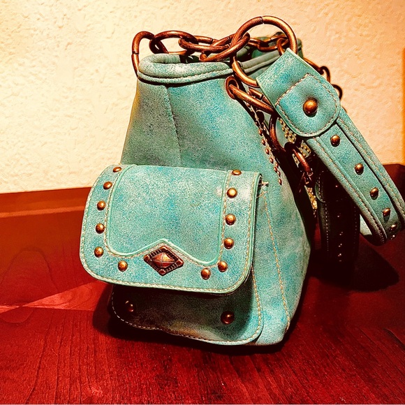 Studded Teal Montana West Handbag - Picture 3 of 11